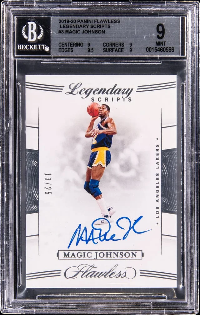 2019-20 Panini Flawless Magic Johnson Legendary Scripts #LS-MJN card image