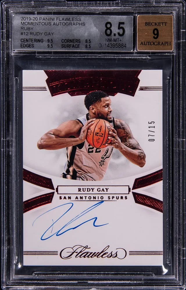 2019-20 Panini Flawless Momentous Autographs Ruby MA-RGY Rudy Gay #no-number card image
