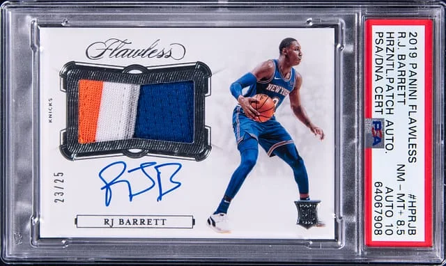 2019-20 Panini Flawless RJ Barrett Horiztonal Patch Autograph #HP-RJB card image