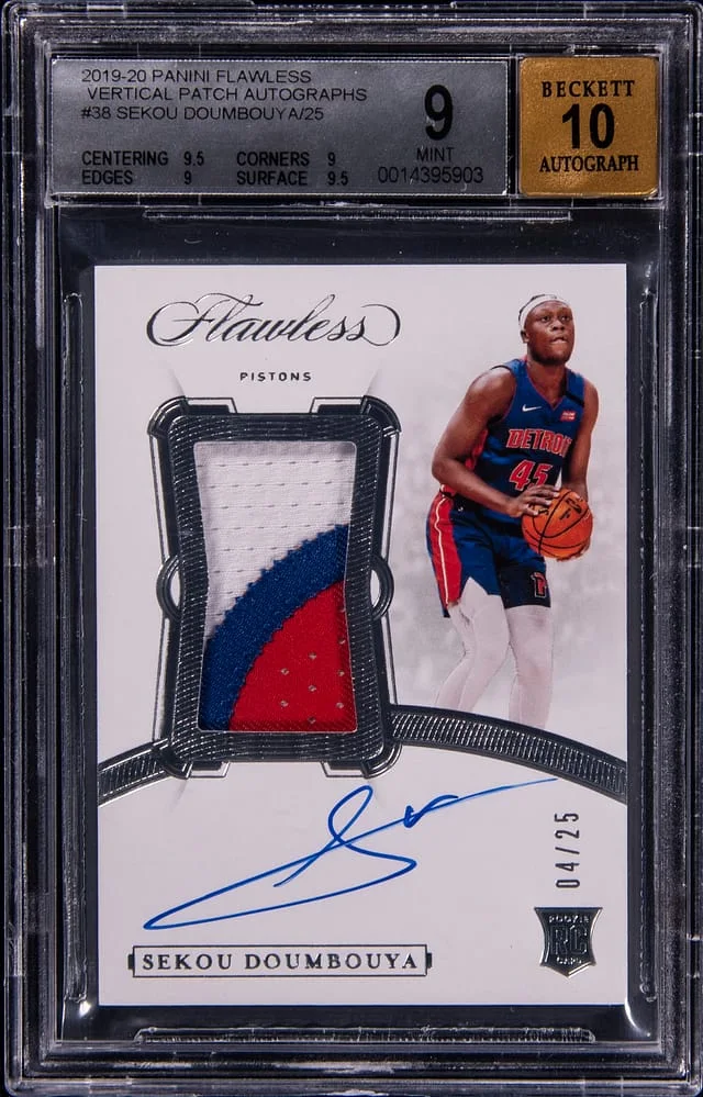 2019-20 Panini Flawless Sekou Doumbouya Vertical Patch Autograph #VP-SKB card image