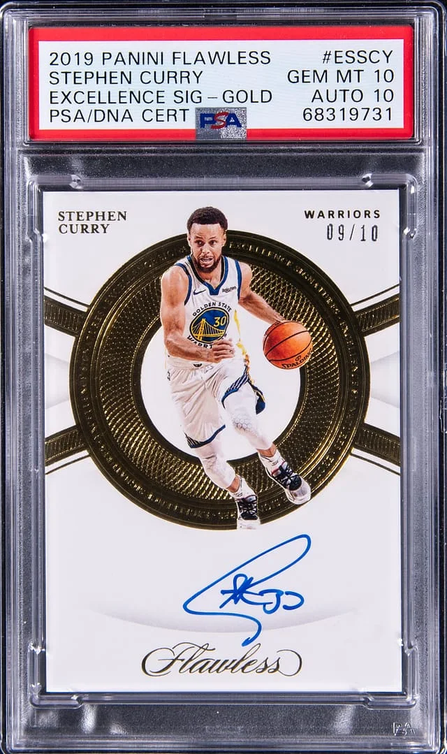 2019-20 Panini Flawless Stephen Curry Excellence Signature Gold #ES-SCY card image