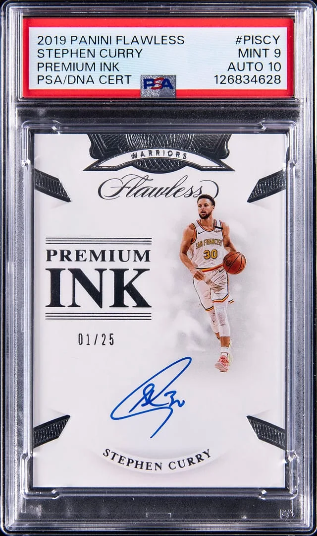 2019-20 Panini Flawless Stephen Curry Premium Ink #PI-SCY card image
