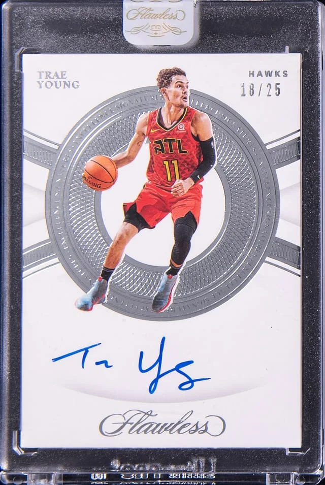 2019-20 Panini Flawless Trae Young Excellence Signatures #ES-TYG card image