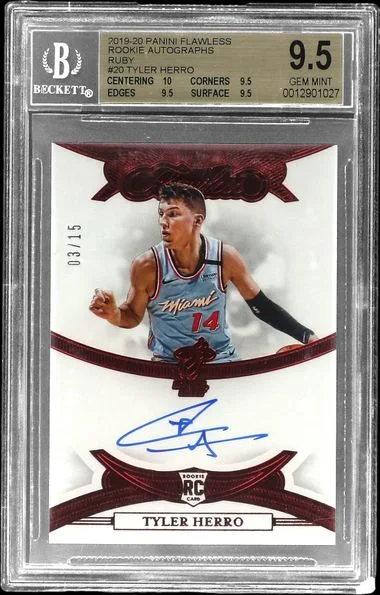 2019-20 Panini Flawless Tyler Herro Autographs Ruby #20 card image