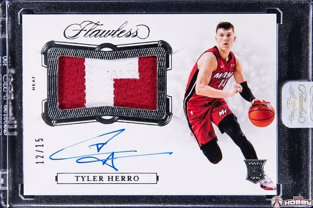 2019-20 Panini Flawless Tyler Herro Horizontal Patch Autograph #HP-THR card image