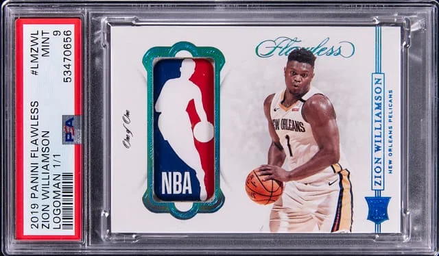2019-20 Panini Flawless Zion Williamson Logoman #LM-ZWL card image