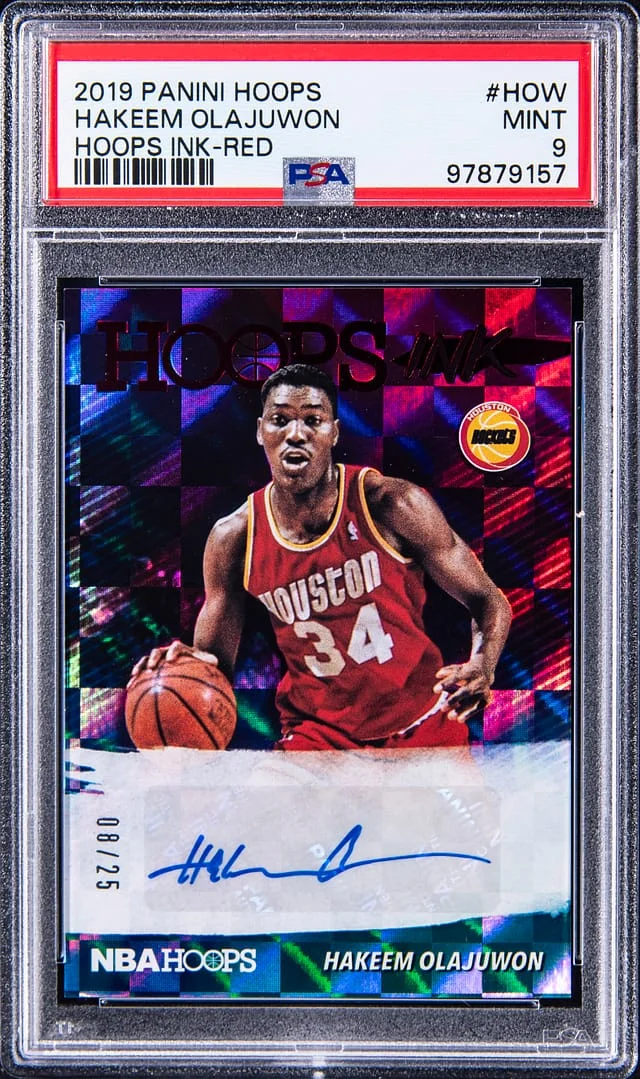 2019-20 Panini Hoops Hakeem Olajuwon Ink Red #HOW card image