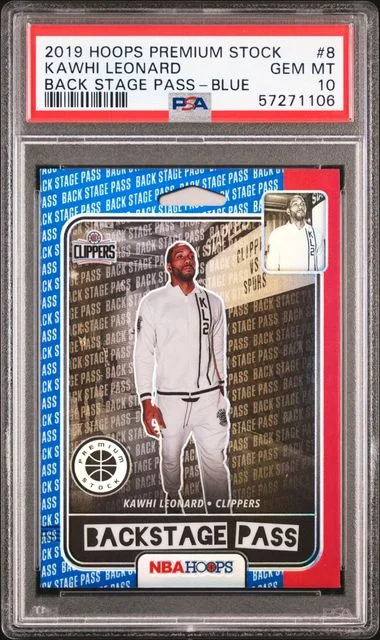 2019-20 Panini Hoops Kawhi Leonard Back Stage Pass Blue #8 card image