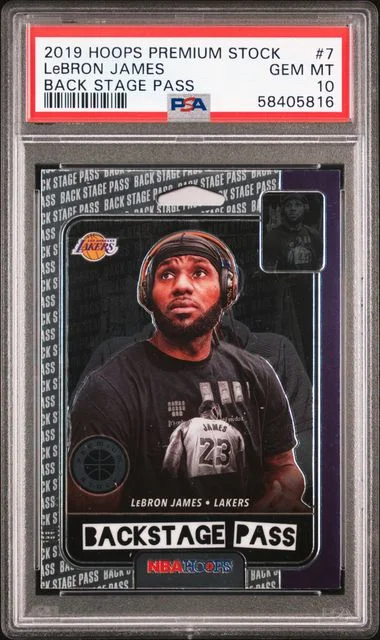 2019-20 Panini Hoops LeBron James Back Stage Pass Blue #7 card image