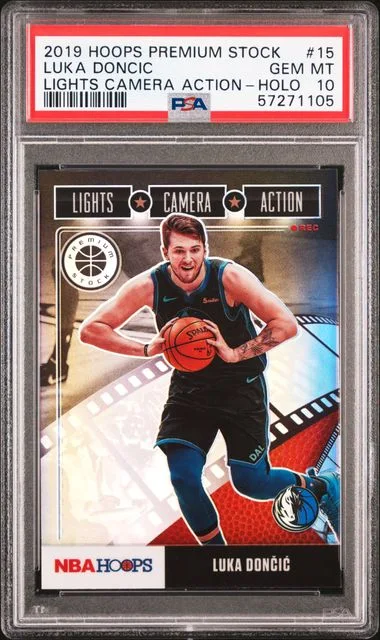2019-20 Panini Hoops Luka Doncic Lights Camera Action Holo #15 card image