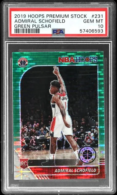 2019-20 Panini Hoops Premium Stock Admiral Schofield Green Pulsar #231 card image