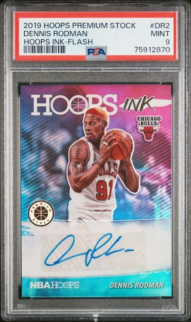 2019-20 Panini Hoops Premium Stock Dennis Rodman Hoops Ink Flash #DR2 card image