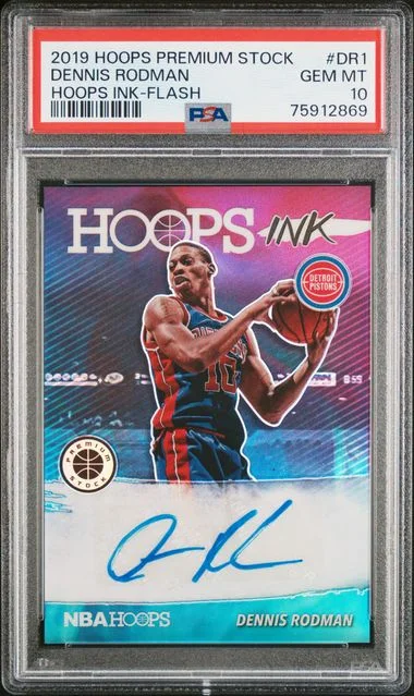 2019-20 Panini Hoops Premium Stock Dennis Rodman Hoops Ink Flash #HI-DR1 card image