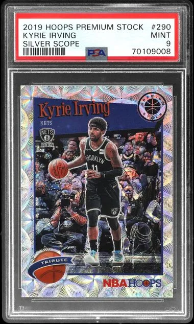 2019-20 Panini Hoops Premium Stock Kyrie Irving Silver Scope #290 card image