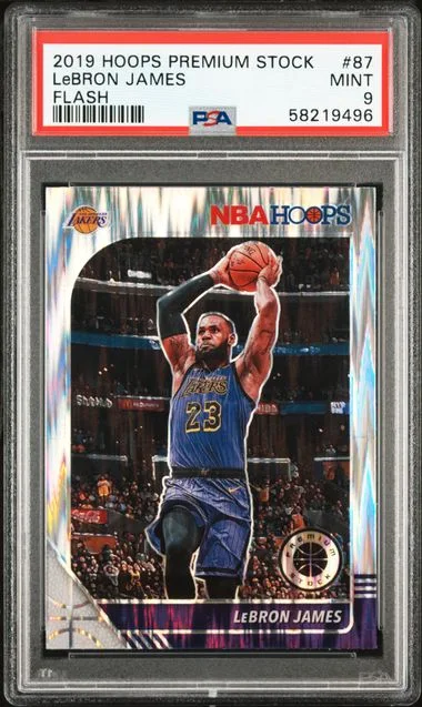 2019-20 Panini Hoops Premium Stock LeBron James Flash #87 card image