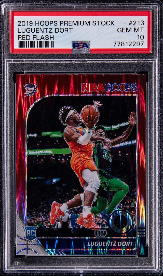 2019-20 Panini Hoops Premium Stock Lugentz Dort Red Flash #213 card image