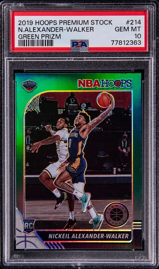 2019-20 Panini Hoops Premium Stock Nickeil Alexander-Walker Green Prizm #214 card image