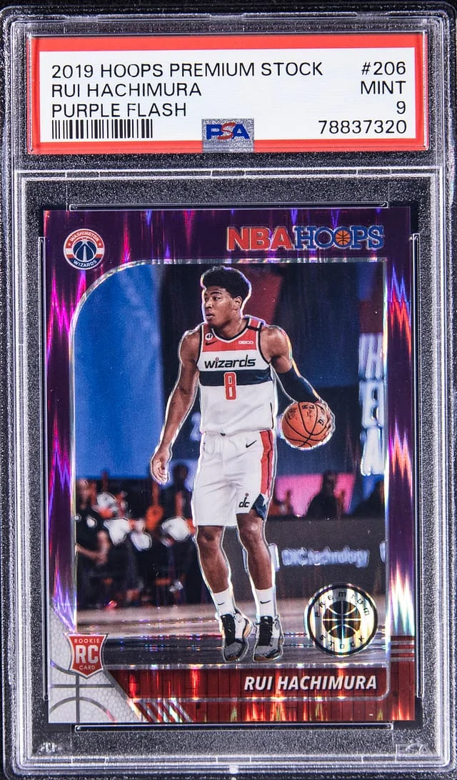 2019-20 Panini Hoops Premium Stock Rui Hachimura Black Pulsar #206 card image