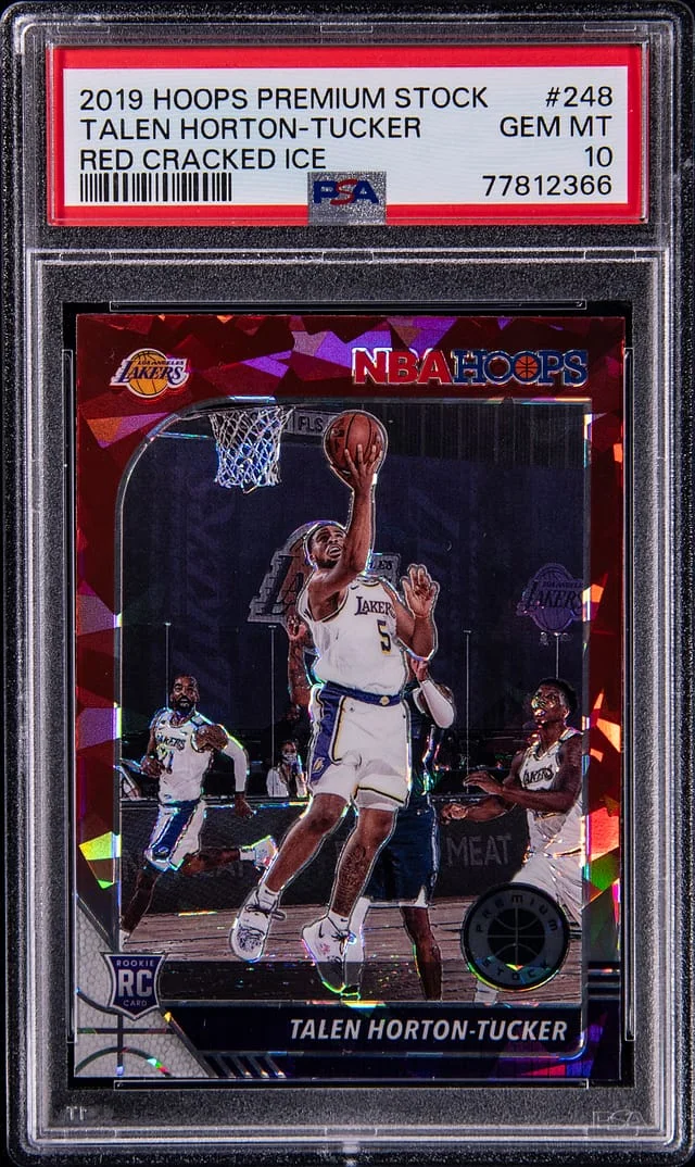 2019-20 Panini Hoops Premium Stock Talen Horton-Tucker Red Cracked Ice #248 card image