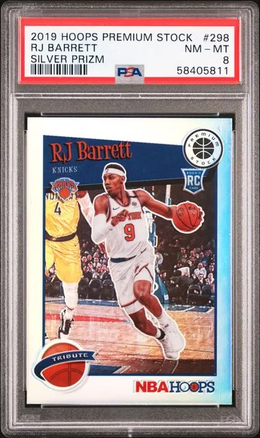 2019-20 Panini Hoops Rj Barrett Rookei Silver Prizm #298 card image