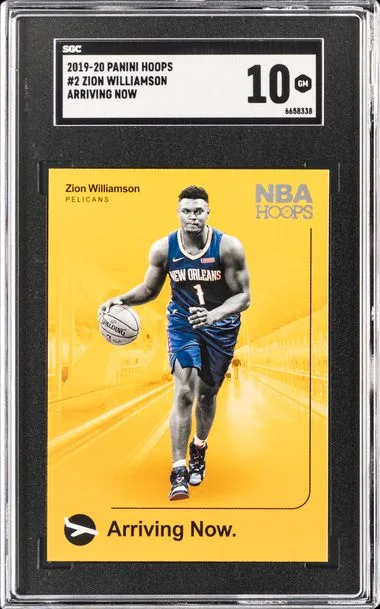 2019-20 Panini Hoops Zion Williamson Arriving Now #2 card image
