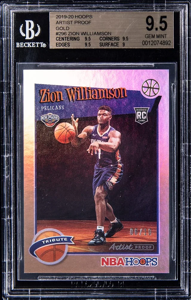 2019-20 Panini Hoops Zion Williamson Pulsar #296 card image