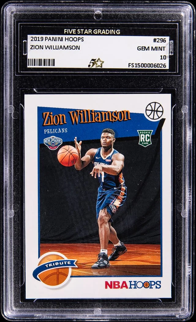 2019-20 Panini Hoops Zion Williamson - Five Star #296 card image
