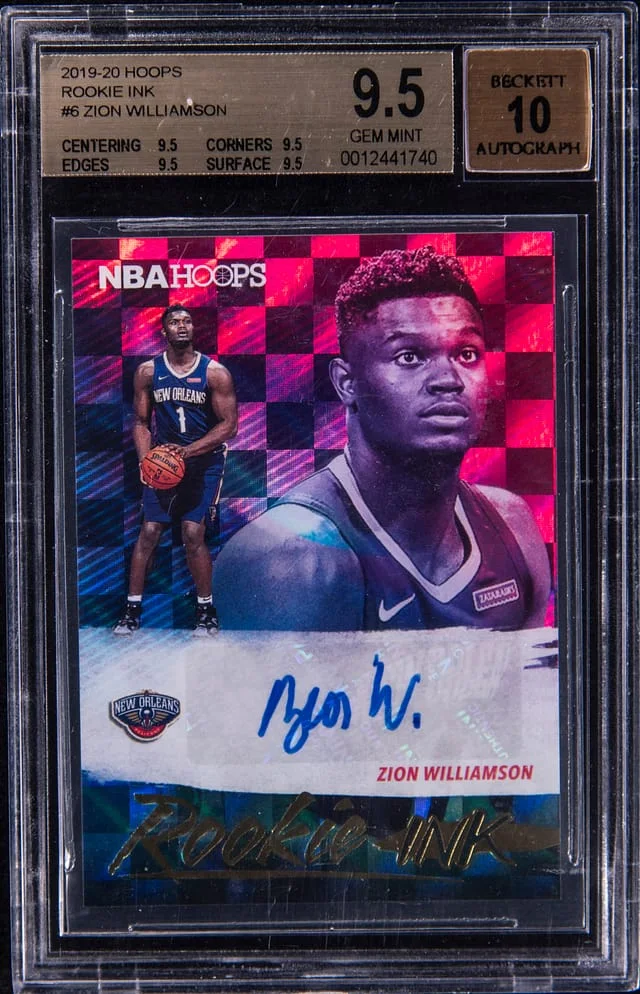 2019-20 Panini Hoops Zion Williamson Ink #RI-ZWL card image
