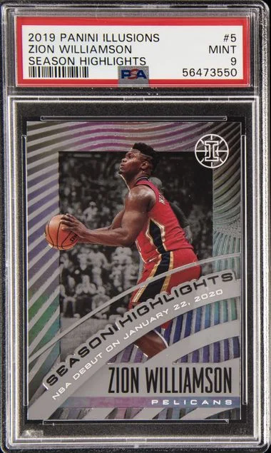 2019-20 Panini Illusions Zion Williamson Season Highlights #5 card image