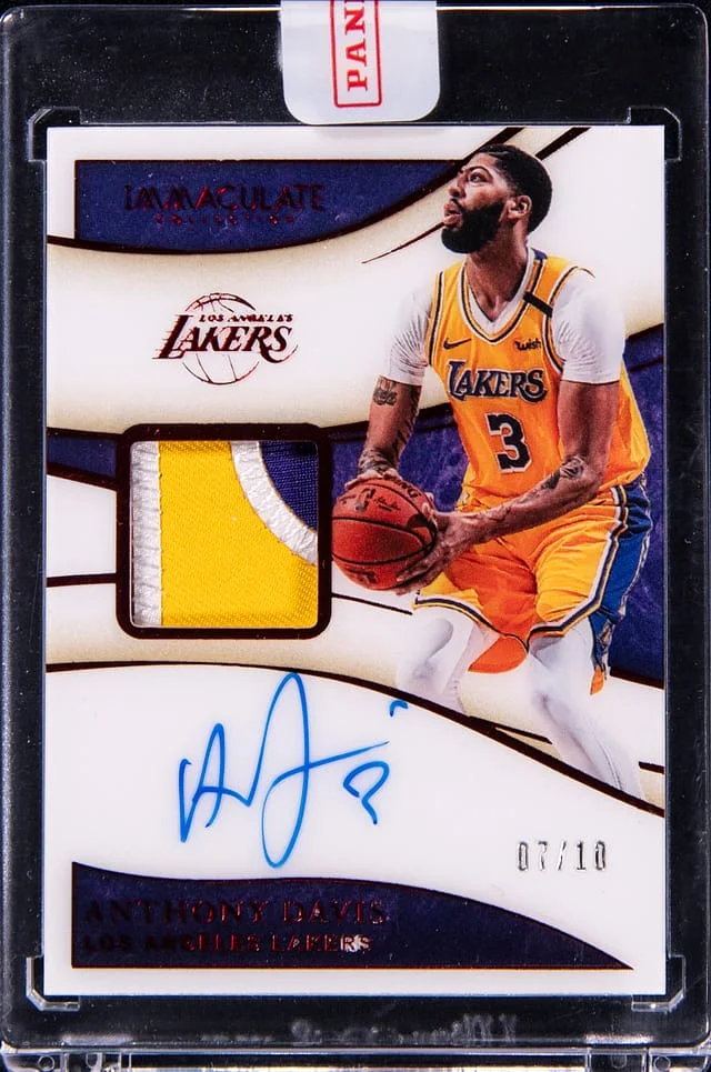 2019-20 Panini Immaculate Anthony Davis Patch Autograph Red #PA-ADV card image