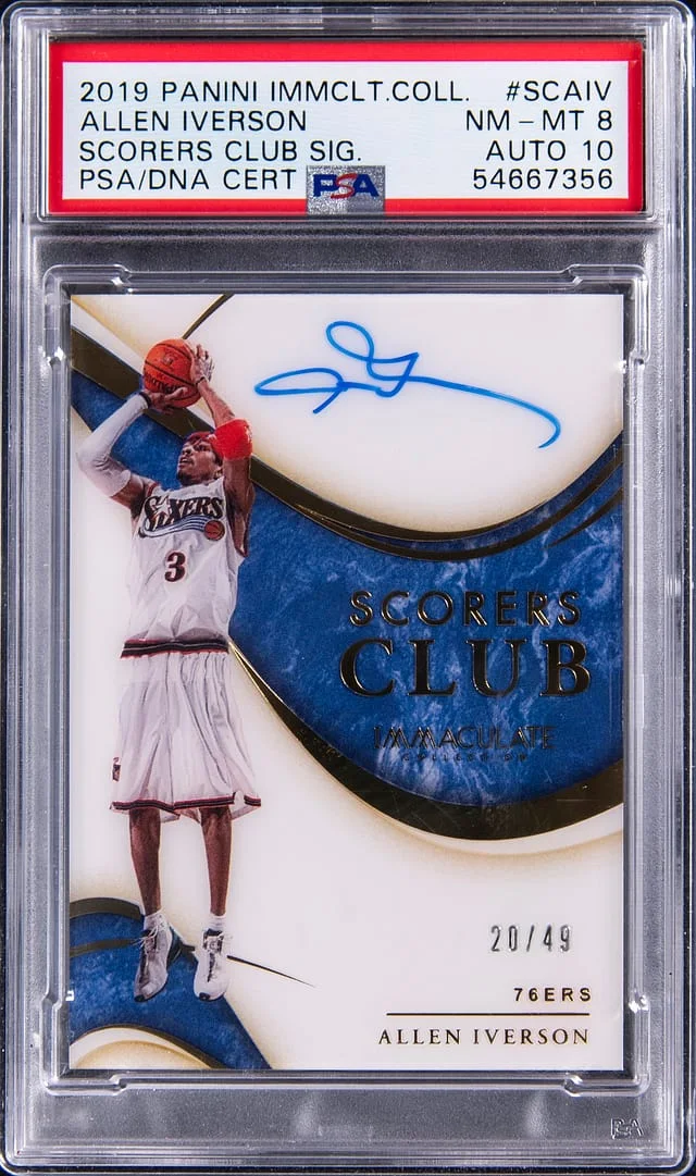 2019-20 Panini Immaculate Collection Allen Iverson Scorers Club Signatures #SCAIV card image