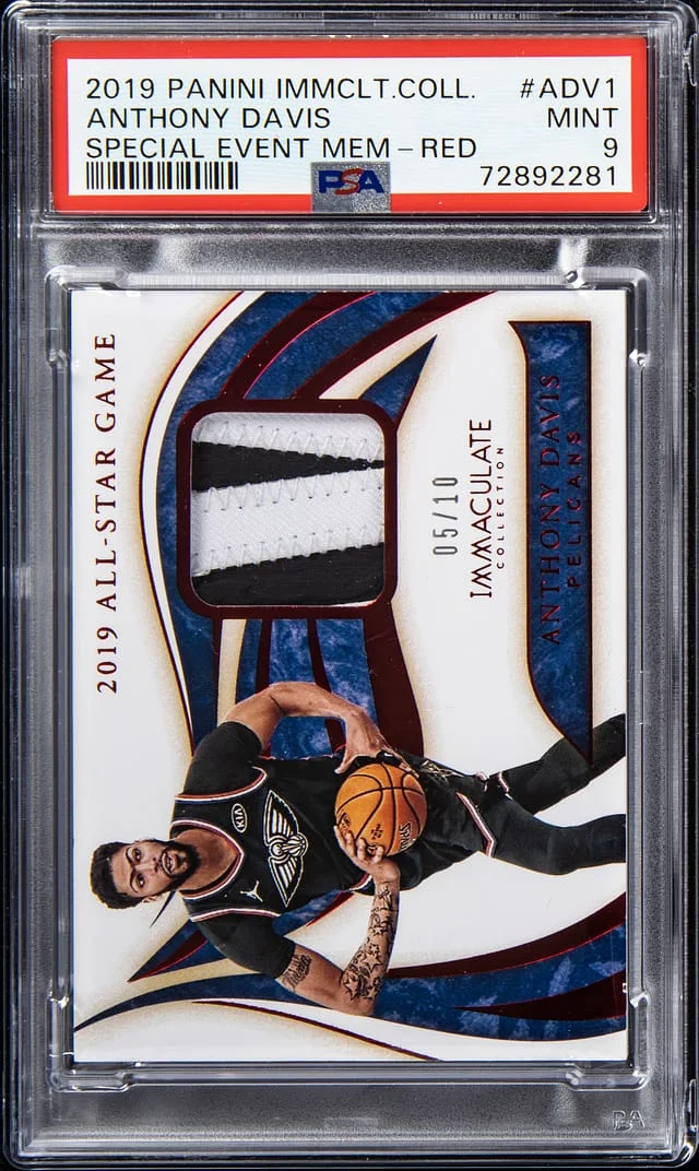 2019-20 Panini Immaculate Collection Anthony Davis Special Events Memorabilia Red #ADV1 card image