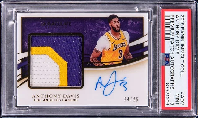 2019-20 Panini Immaculate Collection Anthony Davis Premium Patch Autographs #PPA-ADV card image