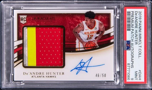 2019-20 Panini Immaculate Collection De'Andre Hunter Premium Patch Autographs #PPA-DAH card image