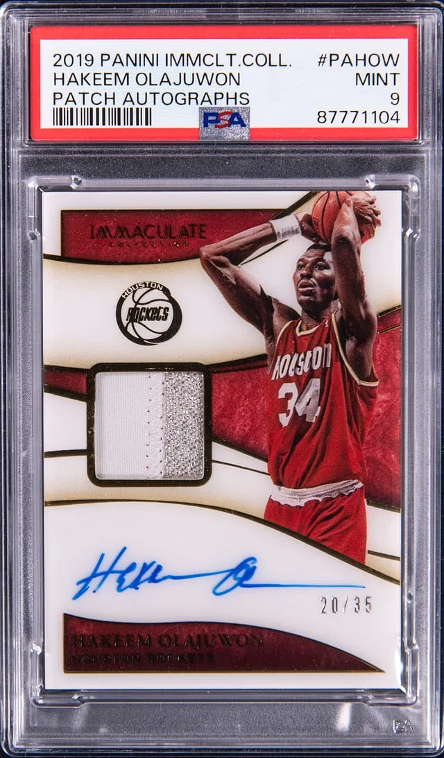 2019-20 Panini Immaculate Collection Hakeem Olajuwon Patch Autographs #PAHOW card image