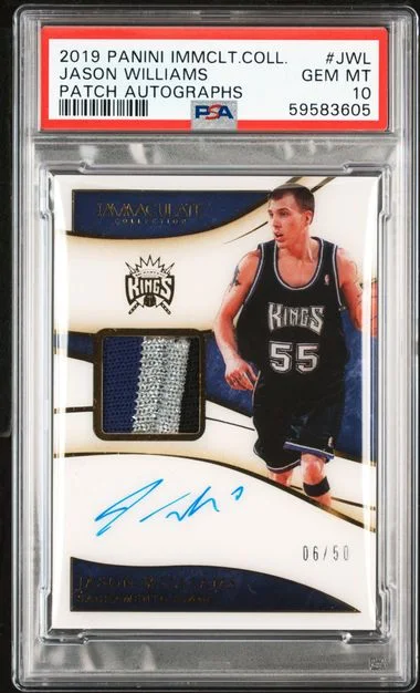 2019-20 Panini Immaculate Collection Jason Williams Patch Autographs #PA-JWL card image
