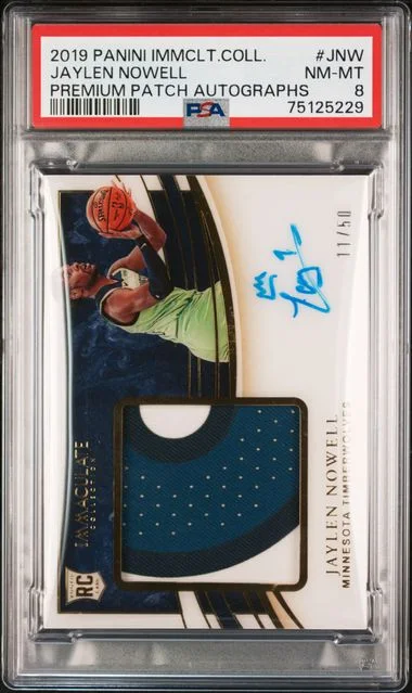 2019-20 Panini Immaculate Collection Jaylen Nowell Premium Patch Autographs #PPA-JNW card image