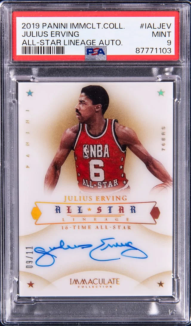2019-20 Panini Immaculate Collection Julius Erving All-Star Lineage Autograph #IALJEV card image