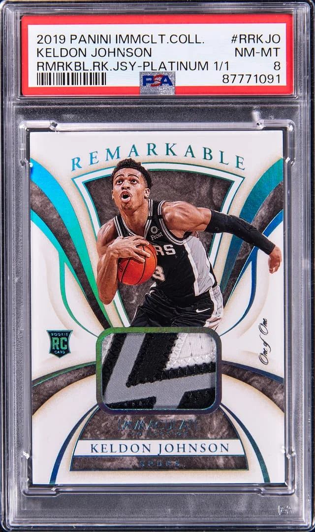 2019-20 Panini Immaculate Collection Keldon Johnson Remarkable Jerseys Platinum #RR-KJO card image