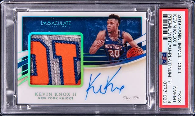 2019-20 Panini Immaculate Collection Kevin Knox II Premium Patch Autograph Platinum #PPA-KNX card image