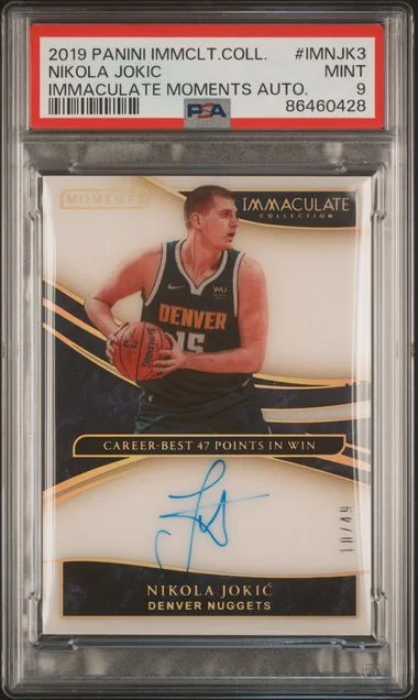 2019-20 Panini Immaculate Collection Nikola Jokic Immaculate Moments Autographs #IMNJK3 card image