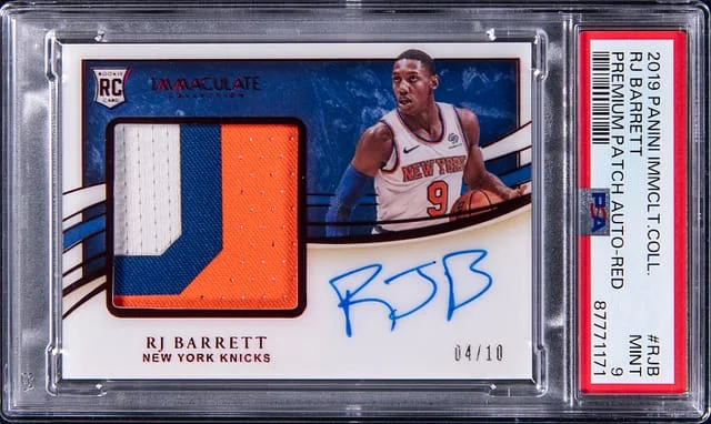 2019-20 Panini Immaculate Collection RJ Barrett Premium Patch Autograph Red #RJB card image
