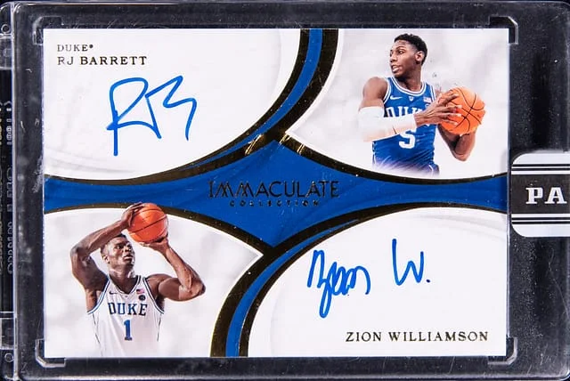 2019-20 Panini Immaculate Collection RJ Barrett/Zion Williamson Dual 2021 Panini Black Box #3 card image