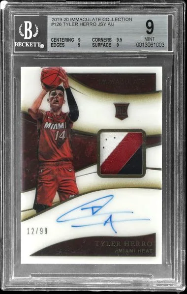 2019-20 Panini Immaculate Collection Tyler Herro Patch Autograph (RPA) #126 card image