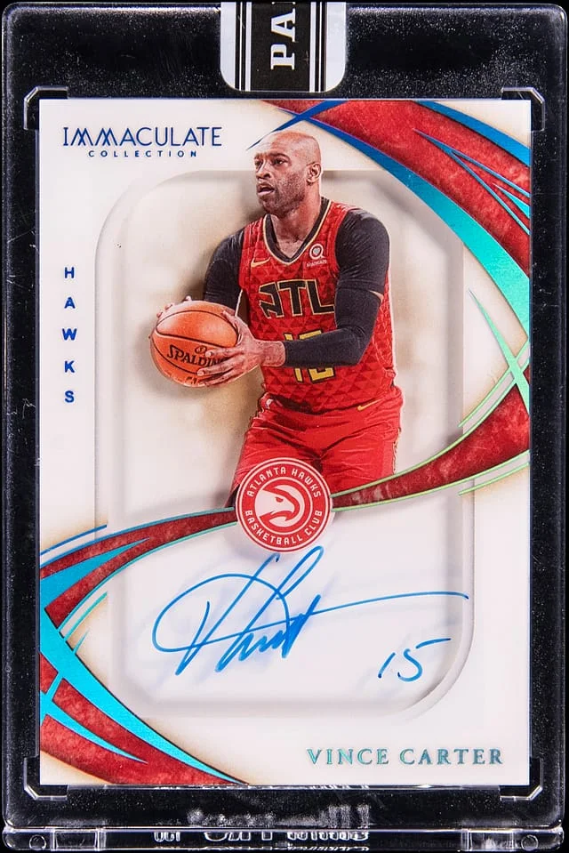 2019-20 Panini Immaculate Collection Vince Carter Shadowbox Signatures '25 Black Box #SS-VCT card image