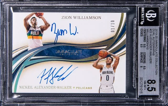 2019-20 Panini Immaculate Collection Zion Williamson/Nickeil Alexander-Walker Dual Autographs #DA-ZN card image