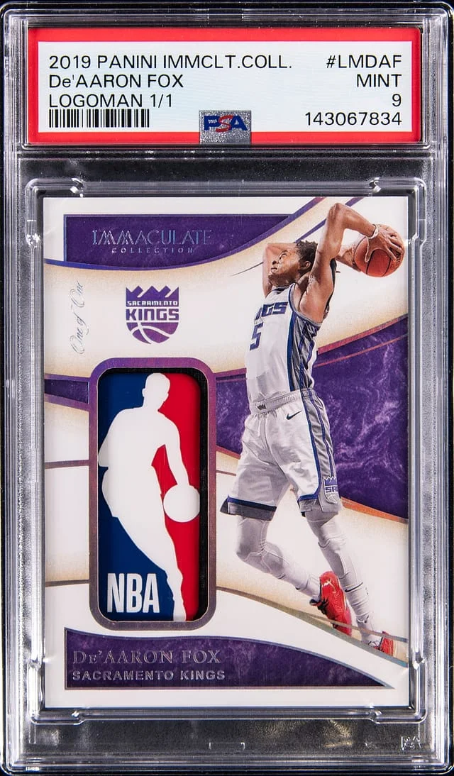 2019-20 Panini Immaculate De'Aaron Fox Logoman #LM-DAF card image
