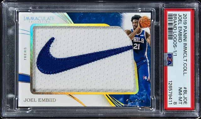 2019-20 Panini Immaculate Joel Embiid Brand Logos #BL-JOE card image