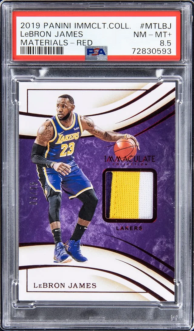 2019-20 Panini Immaculate LeBron James Materials #MT-LBJ card image