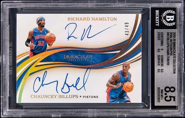 2019-20 Panini Immaculate Richard Hamilton / Chauncey Billups Collection Dual Autographs #44 card image